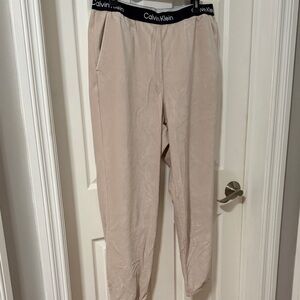 NWOT Calvin Klein Women's Beige Track Pants. Size XL.